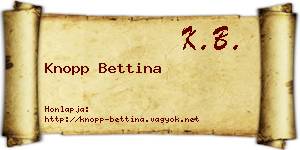 Knopp Bettina névjegykártya